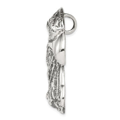 Sterling Silver Antiqued Eagle Head Pendant QC4083