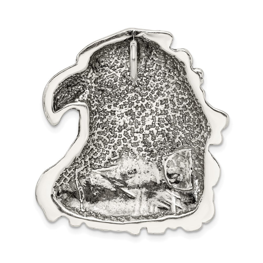 Sterling Silver Antiqued Eagle Head Pendant QC4083