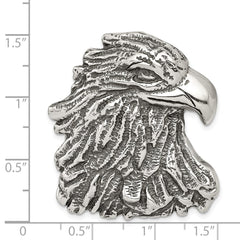 Sterling Silver Antiqued Eagle Head Pendant QC4083