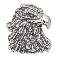 Sterling Silver Antiqued Eagle Head Pendant QC4083
