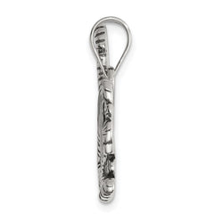 Sterling Silver Antiqued Tiger Charm QC4086