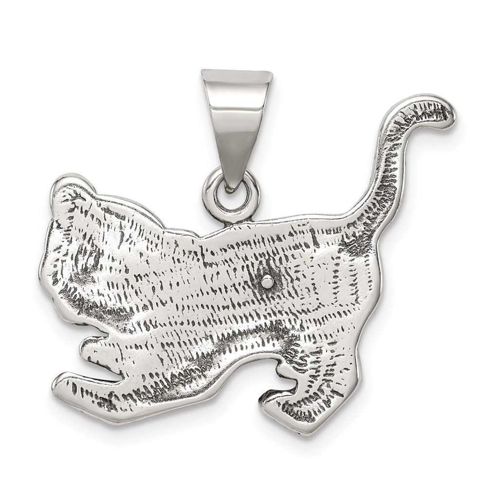 Sterling Silver Antiqued Tiger Charm QC4086