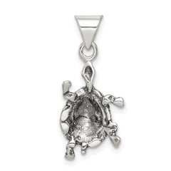 Sterling Silver Antiqued Turtle Charm QC4097