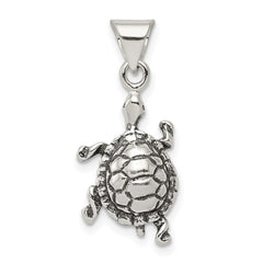 Sterling Silver Antiqued Turtle Charm QC4097