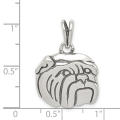 Sterling Silver Antiqued Bulldog Charm QC4124