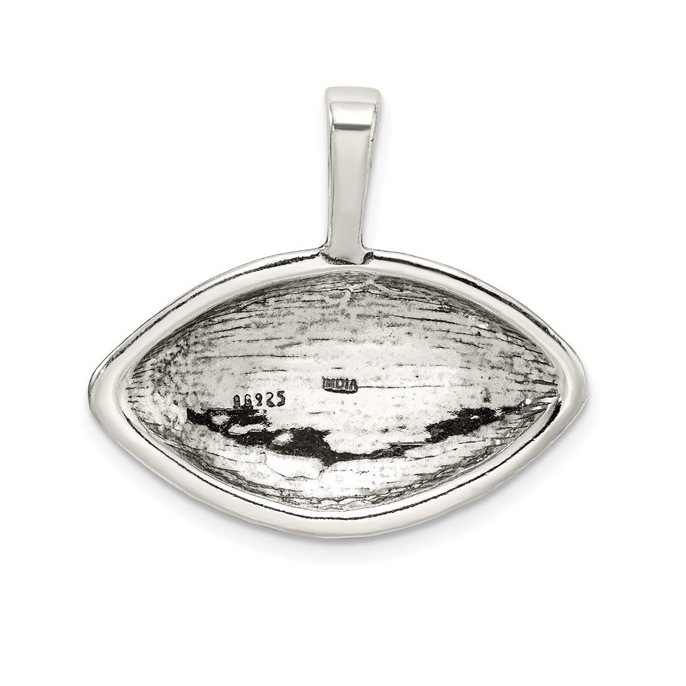 Sterling Silver Antiqued Football Pendant QC4135