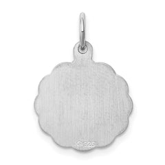 Sterling Silver/Rhodium-plated Brocaded Letter F Initial Pendant QC4161F
