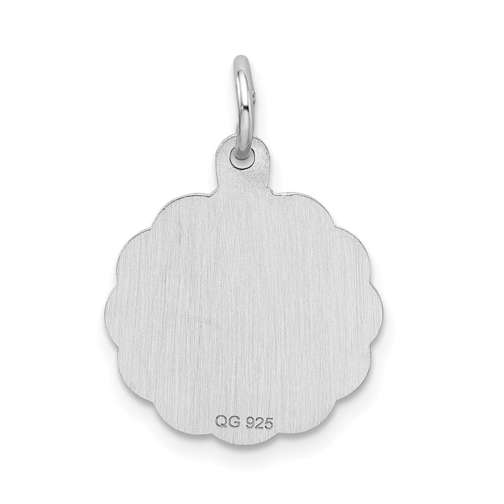 Sterling Silver/Rhodium-plated Brocaded Letter N Initial Pendant QC4161N