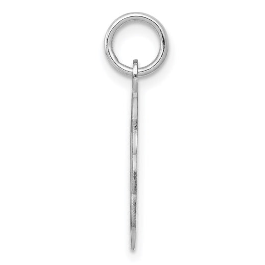 Sterling Silver/Rhodium-plated Brocaded Letter V Initial Pendant QC4161V