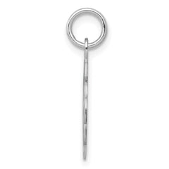 Sterling Silver/Rhodium-plated Brocaded Letter V Initial Pendant QC4161V