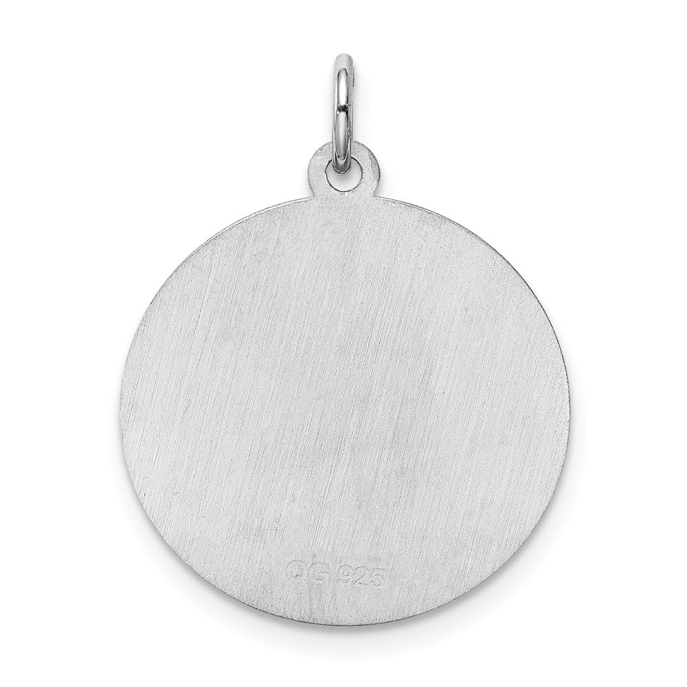 Sterling Silver Rhodium-plated Brocaded Letter A Initial Charm QC4162A