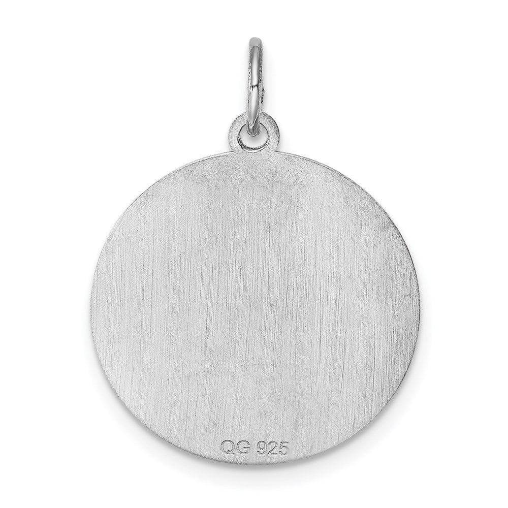 Sterling Silver Rhodium-plated Brocaded Letter C Initial Charm QC4162C