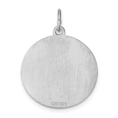 Sterling Silver Rhodium-plated Brocaded Letter C Initial Charm QC4162C