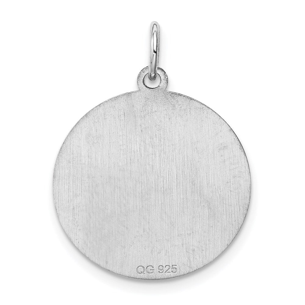 Sterling Silver Rhodium-plated Brocaded Letter D Initial Charm QC4162D