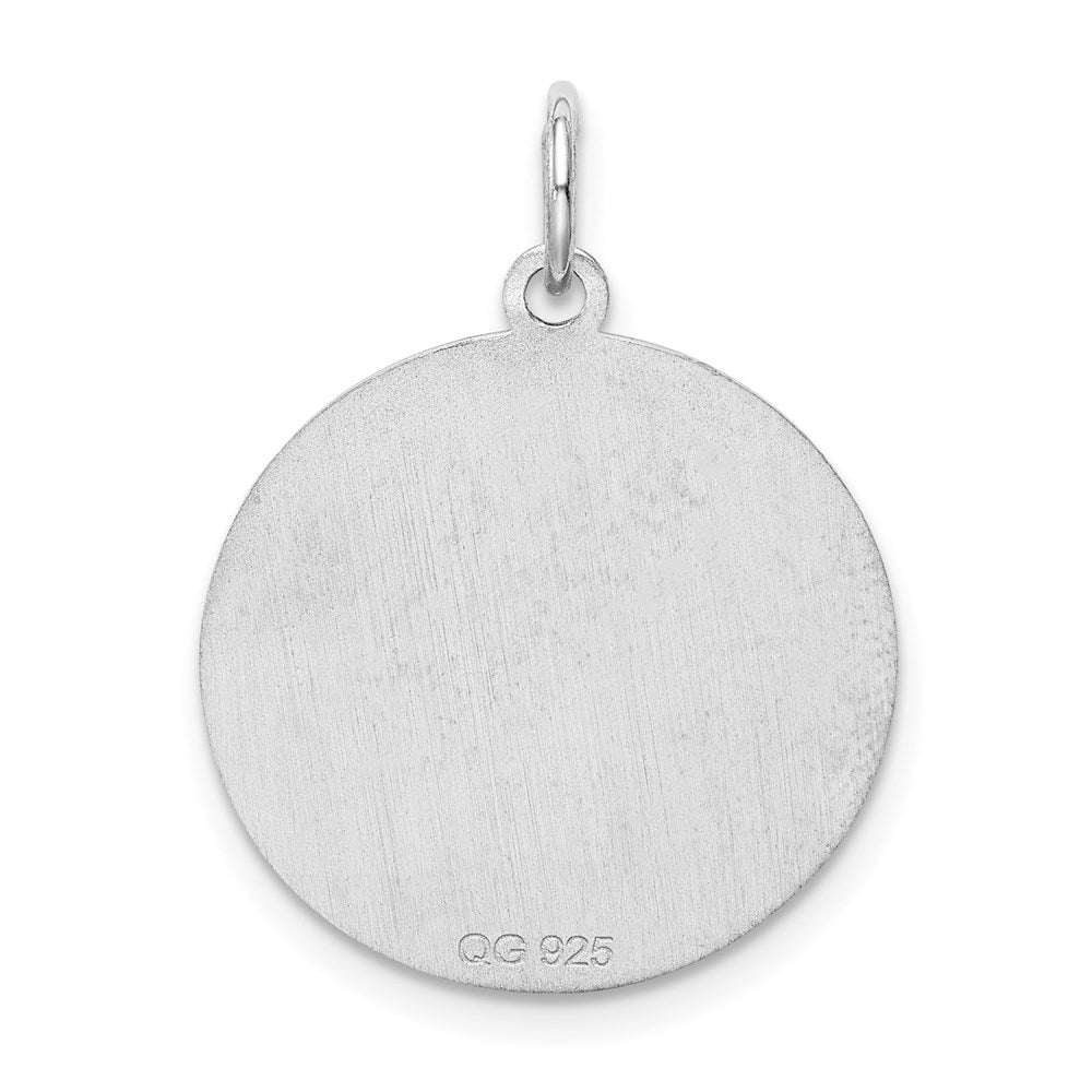 Sterling Silver Rhodium-plated Brocaded Letter G Initial Charm QC4162G