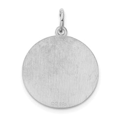 Sterling Silver Rhodium-plated Brocaded Letter H Initial Charm QC4162H