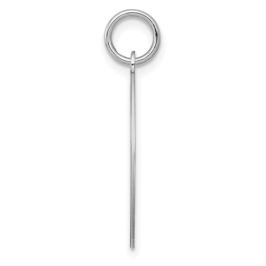 Sterling Silver Rhodium-plated Brocaded Letter I Initial Charm QC4162I