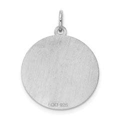 Sterling Silver Rhodium-plated Brocaded Letter I Initial Charm QC4162I