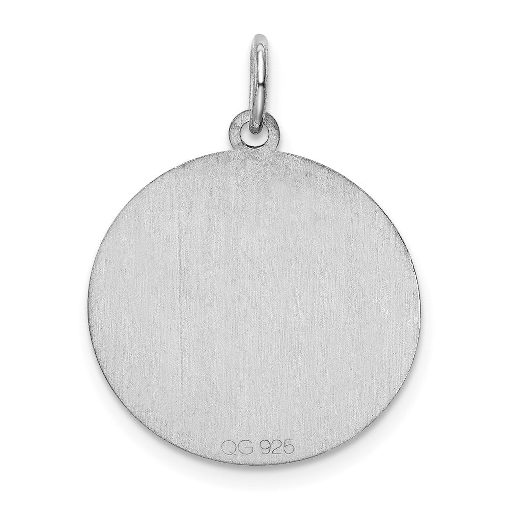 Sterling Silver Rhodium-plated Brocaded Letter J Initial Charm QC4162J