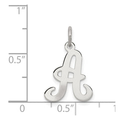 Sterling Silver Rhodium-plated Stamped Letter A Initial Charm QC4163A