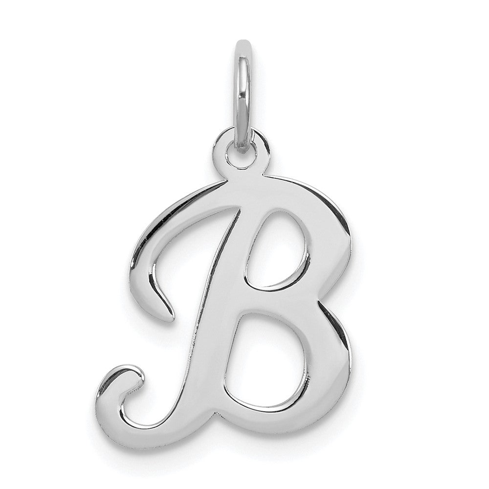 Sterling Silver Rhodium-plated Stamped Letter B Initial Charm QC4163B