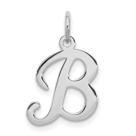 Sterling Silver Rhodium-plated Stamped Letter B Initial Charm QC4163B
