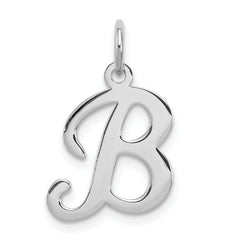 Sterling Silver Rhodium-plated Stamped Letter B Initial Charm QC4163B