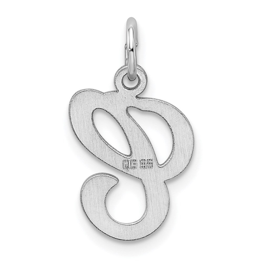 Sterling Silver Rhodium-plated Stamped Letter C Initial Charm QC4163C