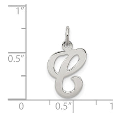Sterling Silver Rhodium-plated Stamped Letter C Initial Charm QC4163C