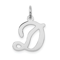 Sterling Silver Rhodium-plated Stamped Letter D Initial Charm QC4163D