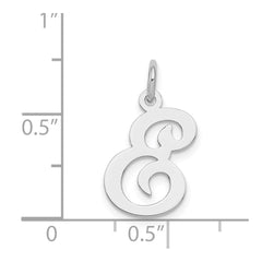 Sterling Silver Rhodium-plated Stamped Letter E Initial Charm QC4163E