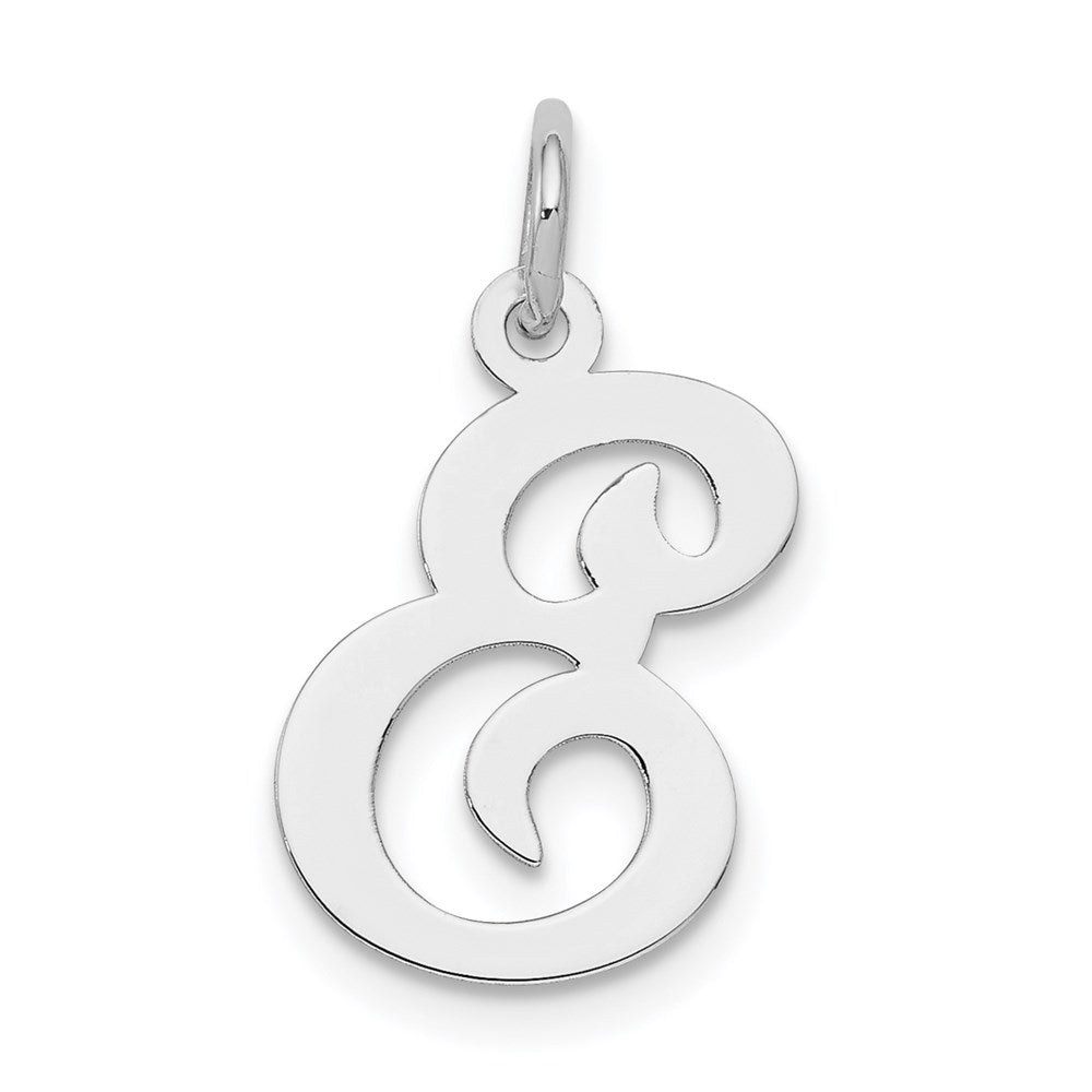 Sterling Silver Rhodium-plated Stamped Letter E Initial Charm QC4163E