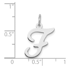 Sterling Silver Rhodium-plated Stamped Letter F Initial Charm QC4163F