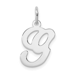 Sterling Silver Rhodium-plated Stamped Letter G Initial Charm QC4163G