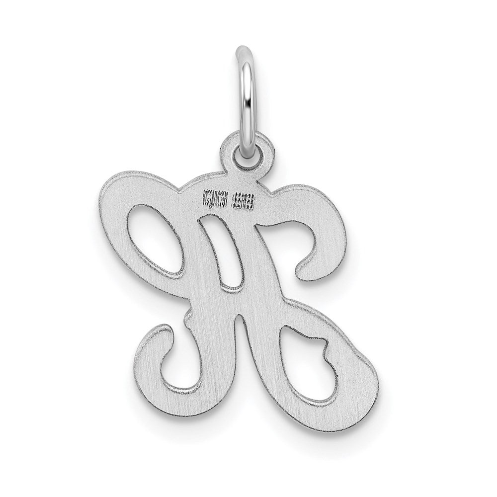Sterling Silver Rhodium-plated Stamped Letter H Initial Charm QC4163H