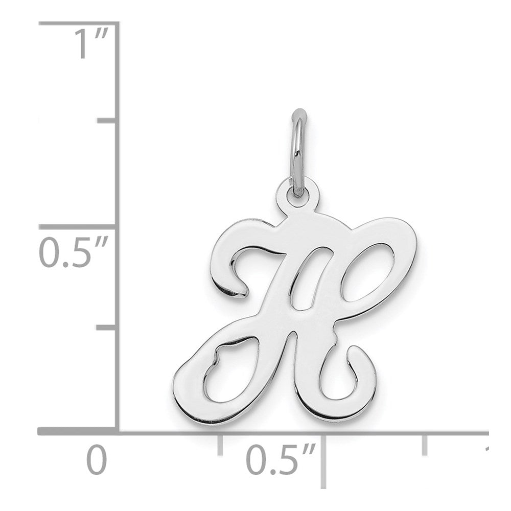 Sterling Silver Rhodium-plated Stamped Letter H Initial Charm QC4163H