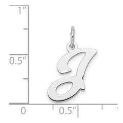 Sterling Silver Rhodium-plated Stamped Letter J Initial Charm QC4163J