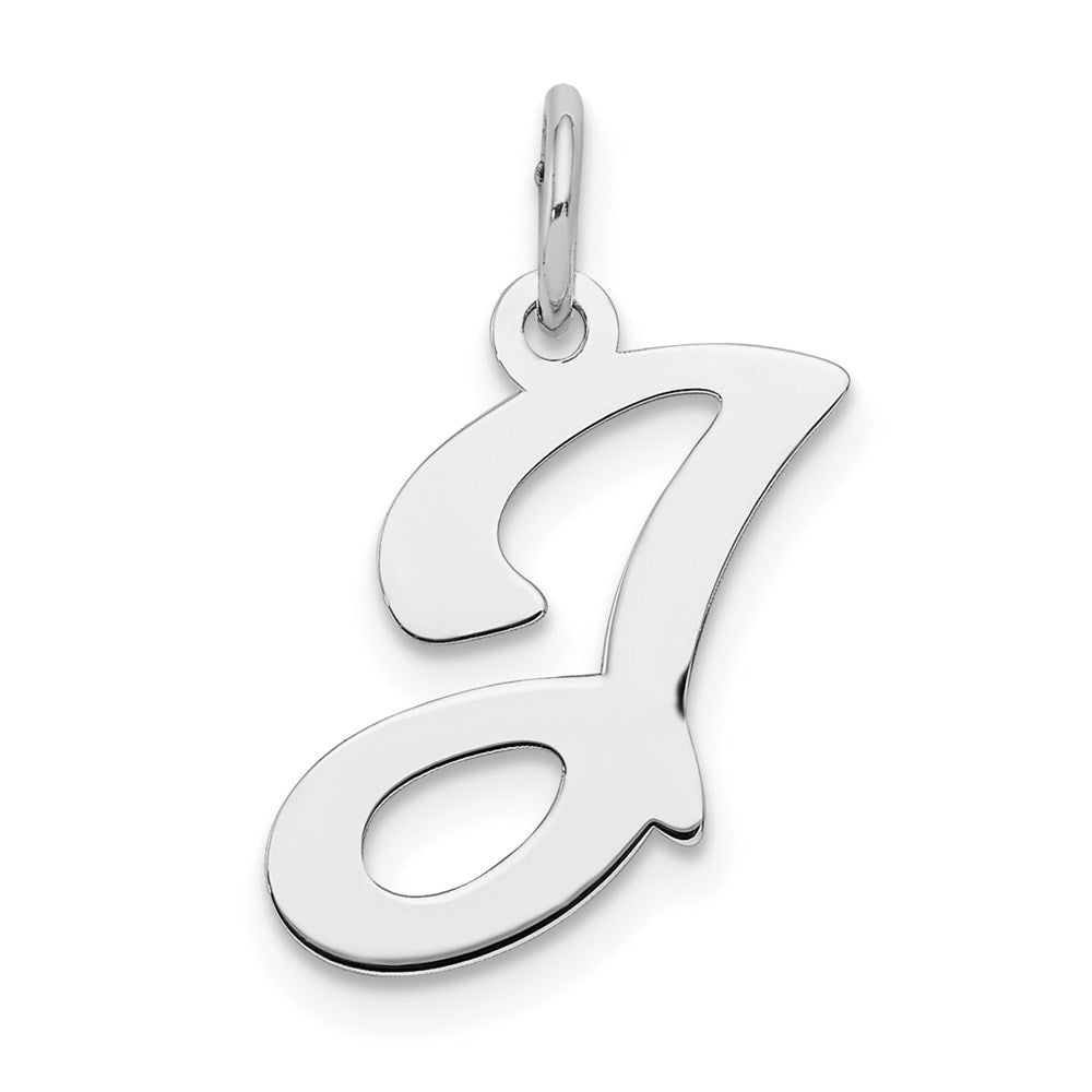 Sterling Silver Rhodium-plated Stamped Letter J Initial Charm QC4163J