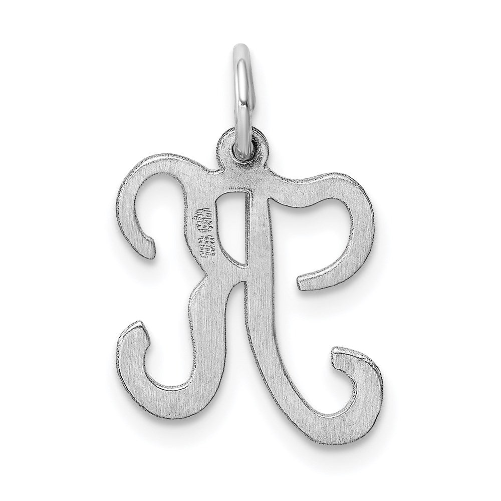 Sterling Silver Rhodium-plated Stamped Initial K Charm QC4163K