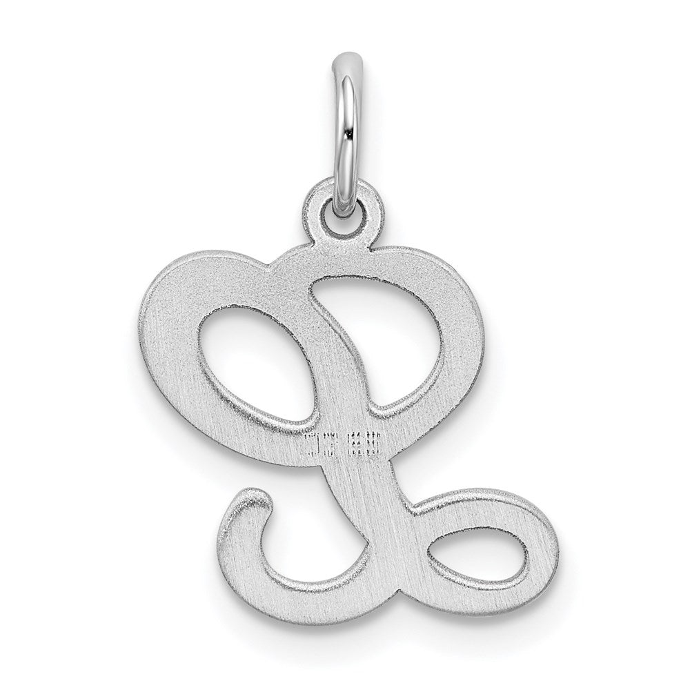 Sterling Silver Rhodium-plated Stamped Letter L Initial Charm QC4163L