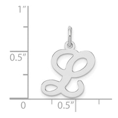 Sterling Silver Rhodium-plated Stamped Letter L Initial Charm QC4163L