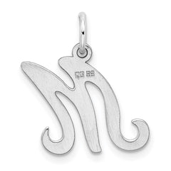Sterling Silver Rhodium-plated Stamped Letter M Initial Charm QC4163M