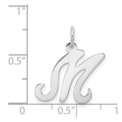 Sterling Silver Rhodium-plated Stamped Letter M Initial Charm QC4163M