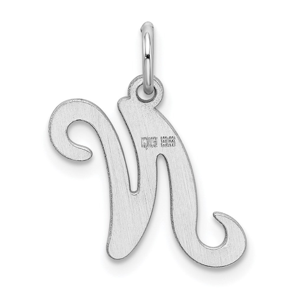 Sterling Silver Rhodium-plated Stamped Letter N Initial Charm QC4163N
