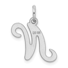Sterling Silver Rhodium-plated Stamped Letter N Initial Charm QC4163N