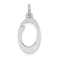 Sterling Silver Rhodium-plated Stamped Letter O Initial Charm QC4163O