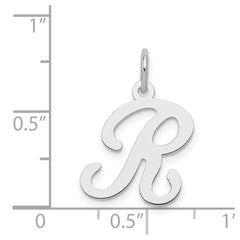 Sterling Silver Rhodium-plated Stamped Letter R Initial Charm QC4163R