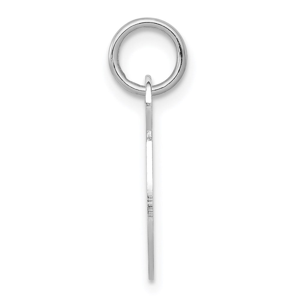 Sterling Silver Rhodium-plated Stamped Letter V Initial Charm QC4163V