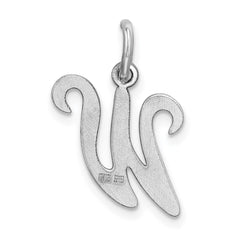 Sterling Silver Rhodium-plated Stamped Letter W Initial Charm QC4163W