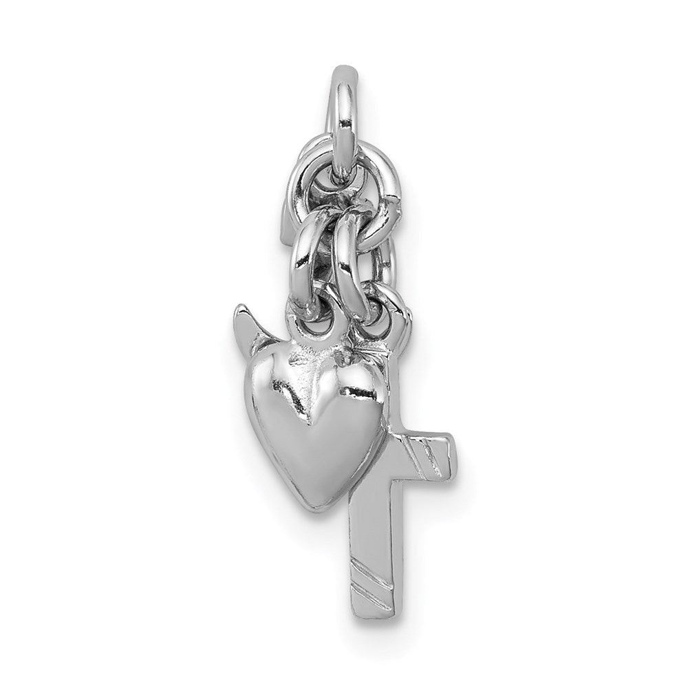 Sterling Silver Rhodium-plated Faith, Hope & Charity Charm QC4250